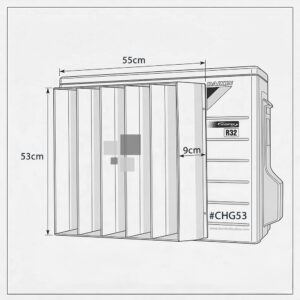 Kích thước tấm chuyển hướng gió điều hoà CHG53